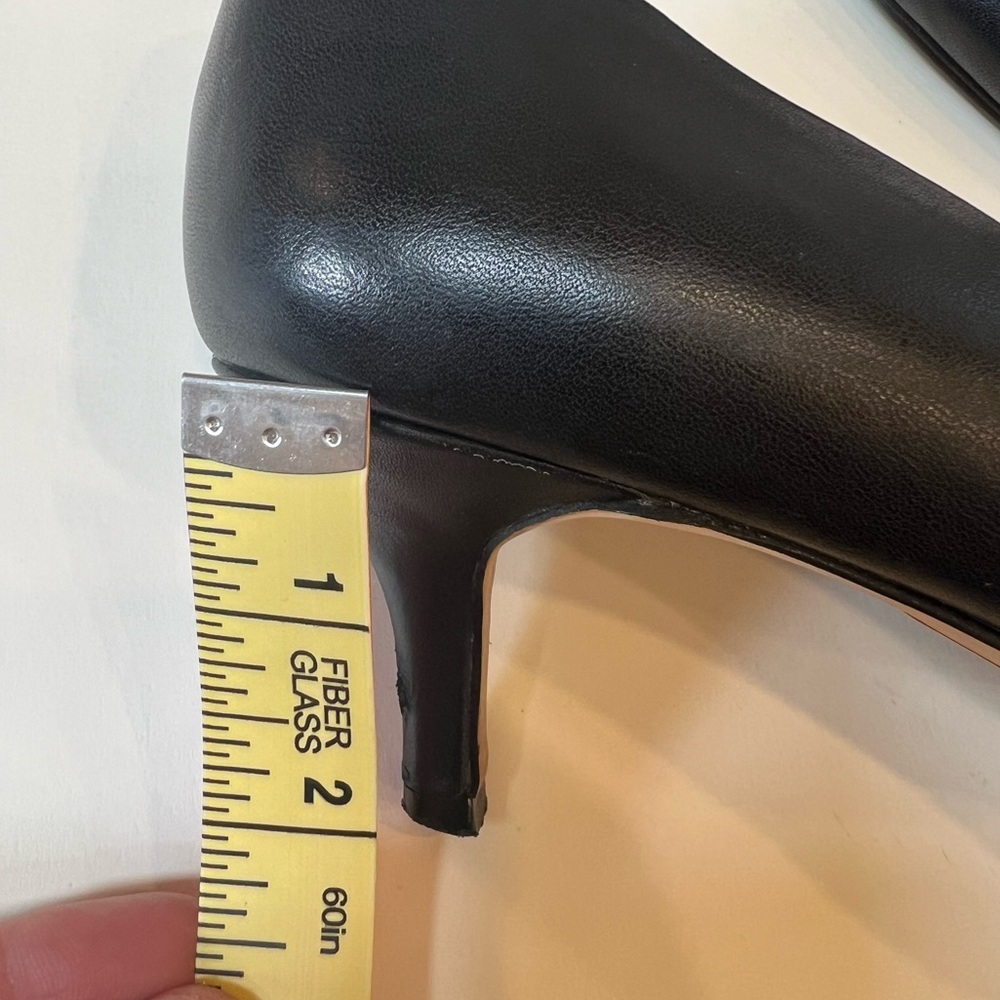 Louise Et Cie Kitten Heel Leather Heels with Calf Hair Leopard Print Toe 9.5 - Picture 7 of 11